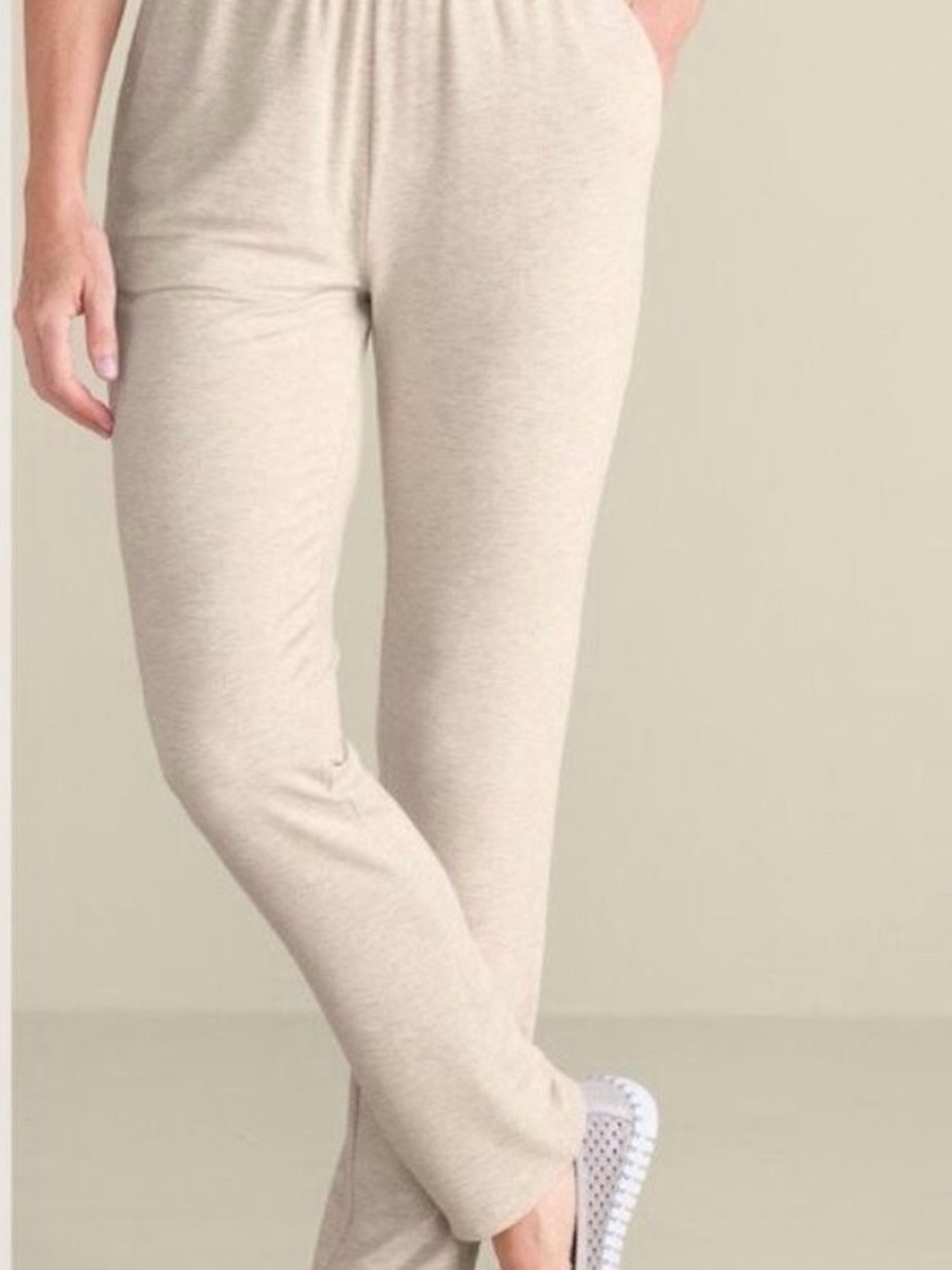 Soft Surroundings Women's Heather Oatmeal Straight Leg Lounge Pants M